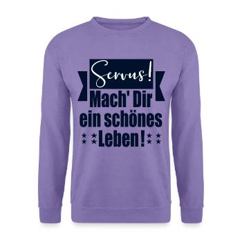 Servus Schönes Leben - Unisex Pullover - Lavendel - Vorne