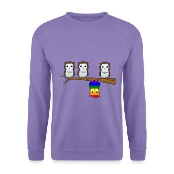 LGBT Owl - Unisex Pullover - Lavendel - Vorne