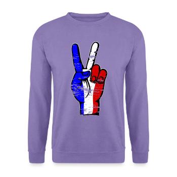 Frankreich Flagge Frieden Victory Symbol used - Unisex Pullover - Lavendel - Vorne