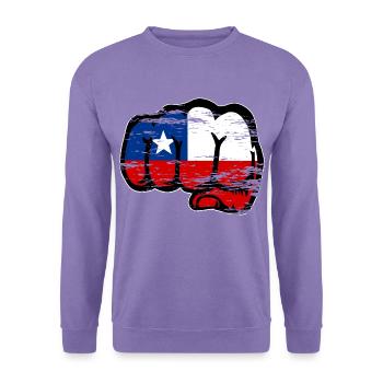 Chile Flagge Faust used - Unisex Pullover - Lavendel - Vorne