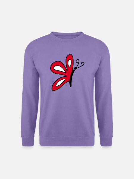 Roter Schmetterling Geschenk für sie - Unisex Pullover - Lavendel