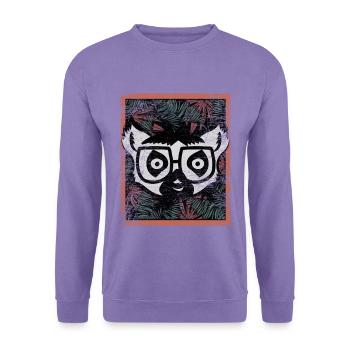 Kletterfreudiger Lemur Regenwald - Unisex Pullover - Lavendel - Vorne