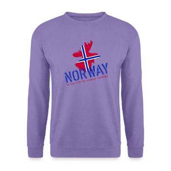 Norwegen Norge Elch - Unisex Pullover - Lavendel - Vorne