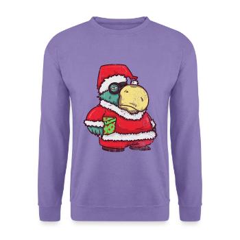 Verrückter Weihnachtsmann Papagei - Unisex Pullover - Lavendel - Vorne