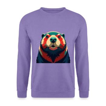 Biber Cartoon Figur Buntes Haustier Tier - Unisex Pullover - Lavendel - Vorne