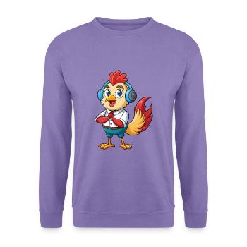 Coq Drôle Dessin Animé Personnage Casque Musique - Sweat-shirt Unisexe - lavande - Devant