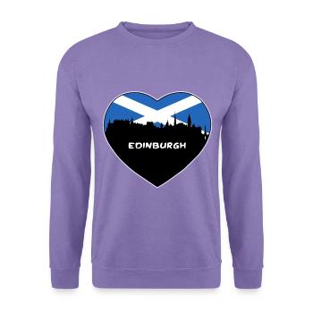 Edinburgh Schottland Flagge Skyline Reise Souvenir - Unisex Pullover - Lavendel - Vorne
