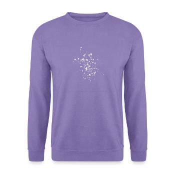 Splitter Sprenkel Weiß auf Schwarz - Unisex Pullover - Lavendel - Vorne