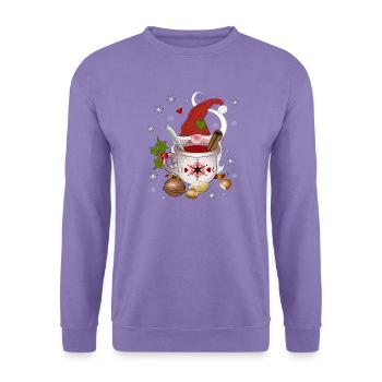 Gnom Zwerg Weihnachten Früchtetee Wichtel Nuß - Unisex Pullover - Lavendel - Vorne