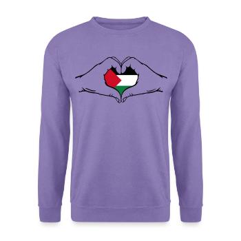 Palästina Flagge Hände Herzform - Unisex Pullover - Lavendel - Vorne