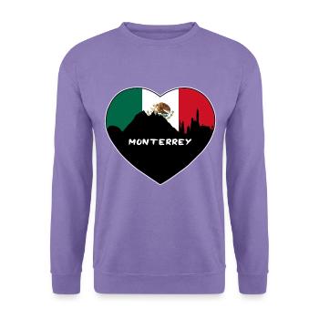 Monterrey Mexiko Flagge Skyline Reise Souvenir - Unisex Pullover - Lavendel - Vorne