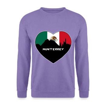 Monterrey Mexiko Flagge Skyline Reise Souvenir - Unisex Pullover - Lavendel - Vorne