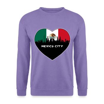 Mexiko-Stadt Mexiko Flagge Skyline Reise Souvenir - Unisex Pullover - Lavendel - Vorne