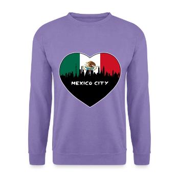 Mexiko-Stadt Mexiko Flagge Skyline Reise Souvenir - Unisex Pullover - Lavendel - Vorne
