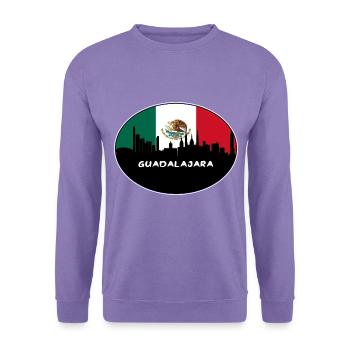 Guadalajara Mexiko Flagge Skyline Silhouette Reisen - Unisex Pullover - Lavendel - Vorne