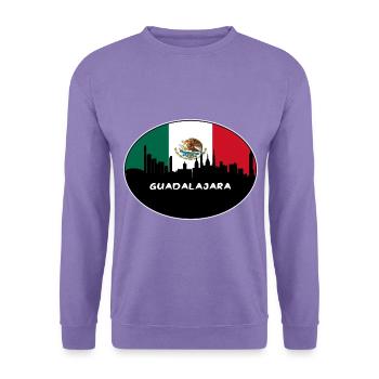 Guadalajara Mexiko Flagge Skyline Silhouette Reisen - Unisex Pullover - Lavendel - Vorne