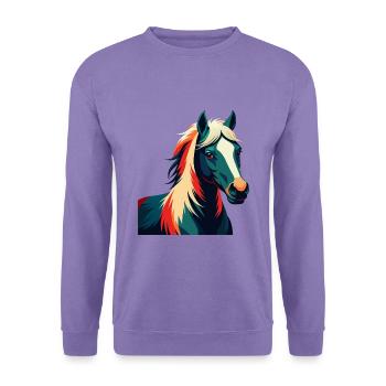 Pony Cartoon Character Colorful Pet Animal - Unisex Sweatshirt - lavender - Front