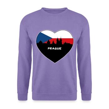 Flaggen-Skyline-Reise-Andenken Prags Tschechien - Unisex Pullover - Lavendel - Vorne