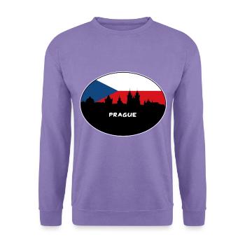 Prag Tschechien Flagge Skyline Silhouette Reisen - Unisex Pullover - Lavendel - Vorne