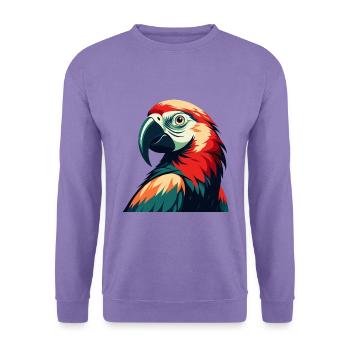 Parrot Cartoon Character Colorful Pet Animal - Unisex Sweatshirt - lavender - Front