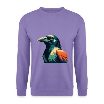 Crow Cartoon Character Colorful Pet Animal - Unisex Sweatshirt - lavender - Front