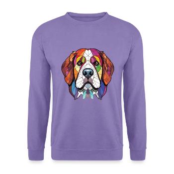 Bernhardiner Hunderasse Aquarell Glas Illustration - Unisex Pullover - Lavendel - Vorne
