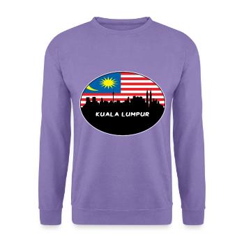 Kuala Lumpur Malaysia Flagge Skyline Silhouette Trav - Unisex Pullover - Lavendel - Vorne