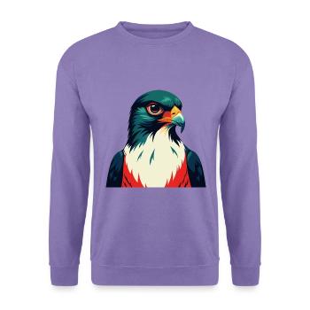 Falke Zeichentrickfigur Buntes Haustier Tier - Unisex Pullover - Lavendel - Vorne