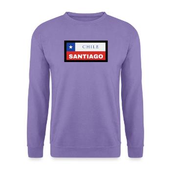 Santiago Stadt in chilenischer Flagge - Unisex Pullover - Lavendel - Vorne