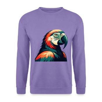 Parrot Cartoon Character Colorful Pet Animal - Unisex Sweatshirt - lavender - Front