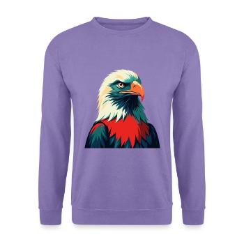 Adler Zeichentrickfigur Buntes Haustier Tier - Unisex Pullover - Lavendel - Vorne