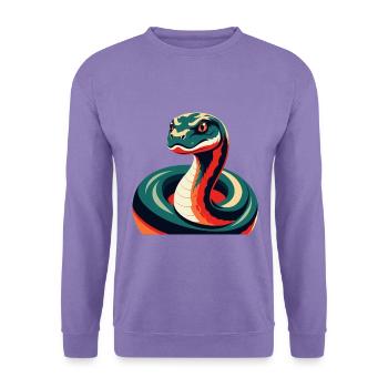 Anaconda Cartoon Character Colorful Pet Animal - Unisex Sweatshirt - lavender - Front