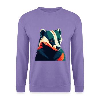 Dachs Zeichentrickfigur Buntes Haustier Tier - Unisex Pullover - Lavendel - Vorne