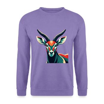 Antelope Cartoon Character Colorful Pet Animal - Unisex Sweatshirt - lavender - Front