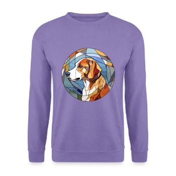Braque Auvergne Hunderasse Buntglas Bunt W - Unisex Pullover - Lavendel - Vorne