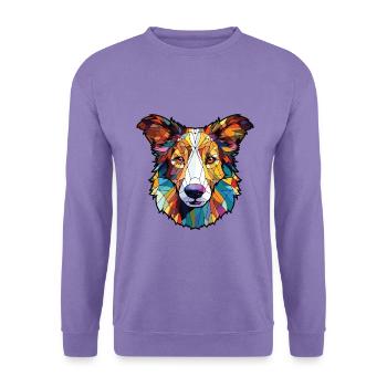 Scotch Collie Hunderasse Aquarell Illustration - Unisex Pullover - Lavendel - Vorne