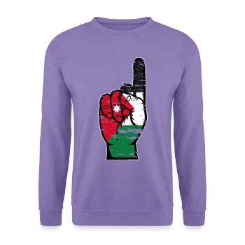 Jordanien Flagge Nummer 1 used - Unisex Pullover - Lavendel - Vorne