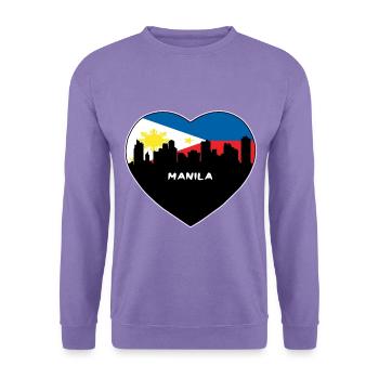 Manila Philippinen Flagge Skyline Reise Souvenir - Unisex Pullover - Lavendel - Vorne