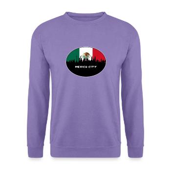 Mexiko-Stadt-Mexiko-Flaggen-Skyline-Schattenbild-Reise - Unisex Pullover - Lavendel - Vorne