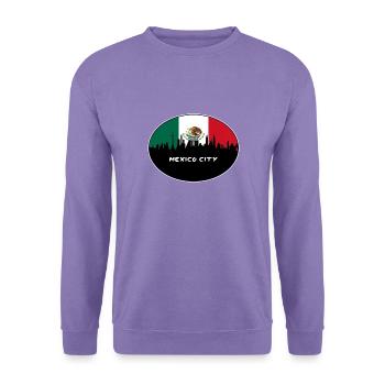 Mexiko-Stadt-Mexiko-Flaggen-Skyline-Schattenbild-Reise - Unisex Pullover - Lavendel - Vorne