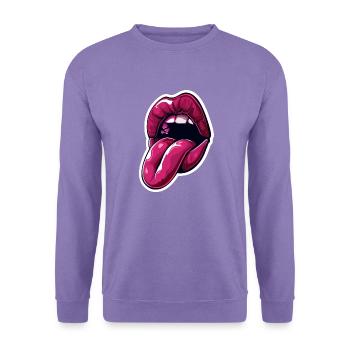 Sticker Zunge - Unisex Pullover - Lavendel - Vorne