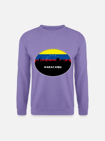Maracaibo-Venezuela-Flaggen-Skyline-Schattenbild-Reise - Unisex Pullover - Lavendel