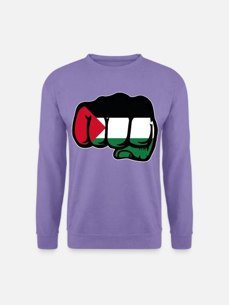 Palestinien Flagge Faust Hand - Unisex Pullover - Lavendel