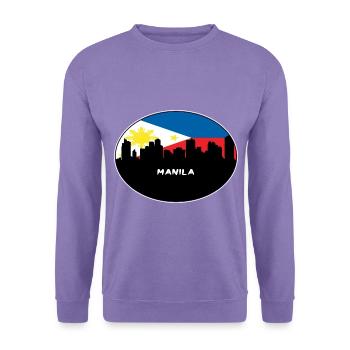 Manila Philippinen Flagge Skyline Silhouette Reisen - Unisex Pullover - Lavendel - Vorne