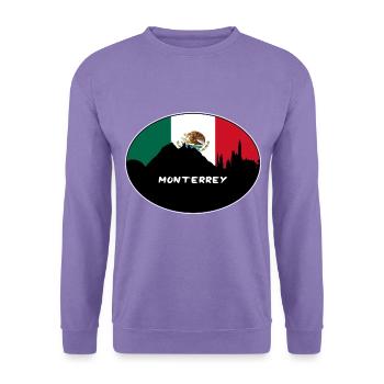 Monterrey Mexiko Flagge Skyline Silhouette Reisen - Unisex Pullover - Lavendel - Vorne