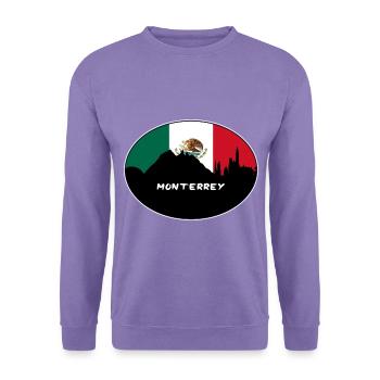 Monterrey Mexiko Flagge Skyline Silhouette Reisen - Unisex Pullover - Lavendel - Vorne