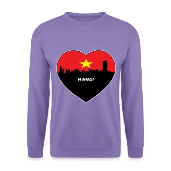 Hanoi Vietnam Flagge Skyline Reise Souvenir - Unisex Pullover - Lavendel - Vorne