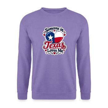 Texas Liebe Herzdesign - Unisex Pullover - Lavendel - Vorne