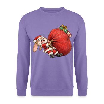 Lustiger Hasen-Riesensack-Winter-Hasen-Humor - Unisex Pullover - Lavendel - Vorne
