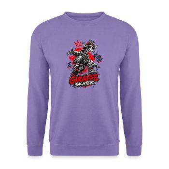 Giraffe Skateboarder Street Art - Unisex Pullover - Lavendel - Vorne